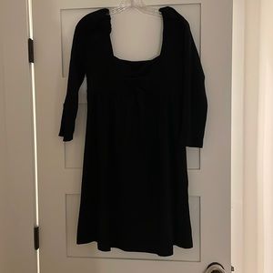 Anthropologie black mini long sleeve dress